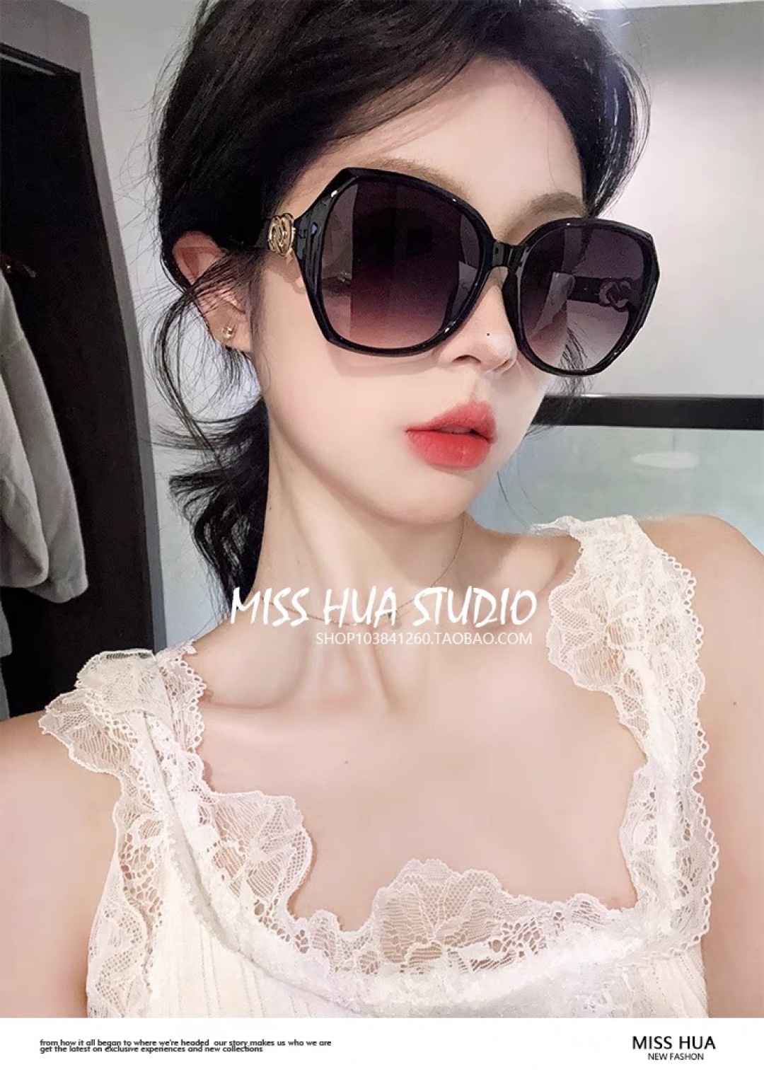 。。Gucc*方圆脸墨镜女大框显脸小防紫外线韩版气质优雅时尚太阳镜防晒旅游