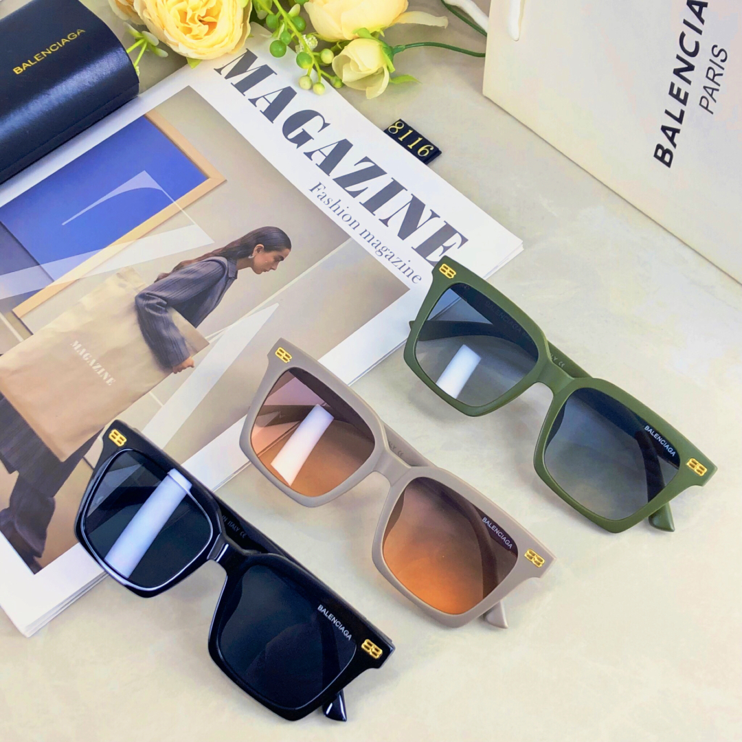 。。Balenciag*复古方框墨镜女ins高级感网红2025新款防晒遮阳圆脸显瘦太阳镜潮