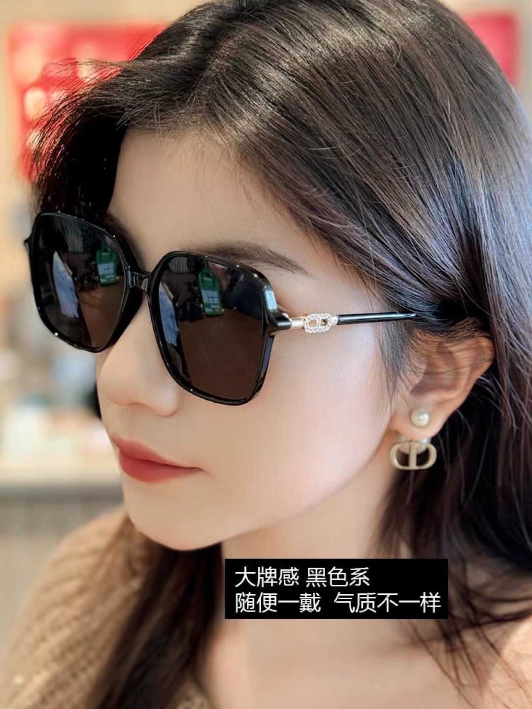 🔥🔥Dio*女士墨镜2025新款时尚百搭太阳眼镜大脸显瘦偏光防紫外线开车专用