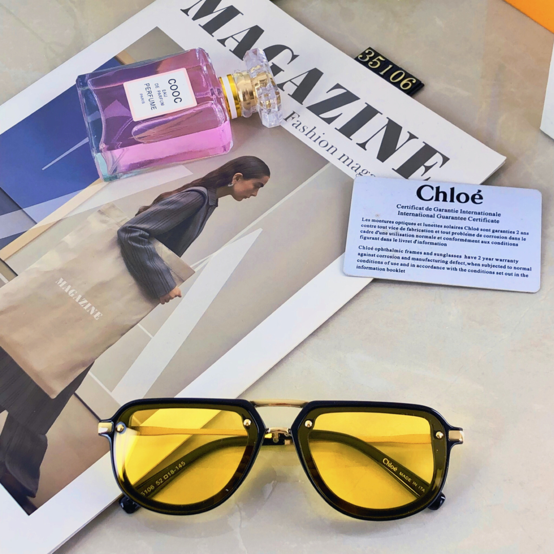 🔥🔥Chlo*新款时尚方框复古双梁欧美轻奢飞行员太阳镜 ins网红同款