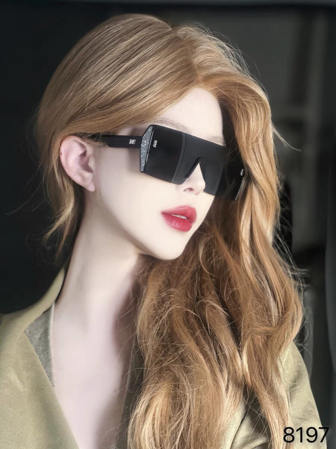 🔥🔥Dio*墨镜女一体式连体镜片大框辣妹网红款欧美风无框防晒遮阳太阳眼镜