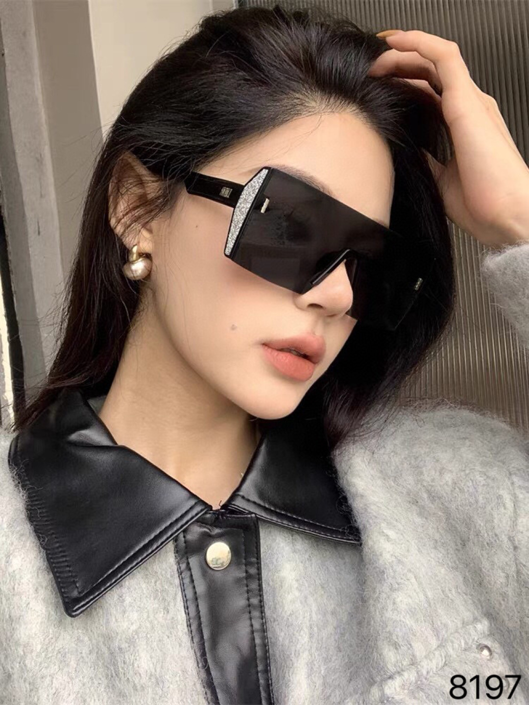 🔥🔥Dio*墨镜女一体式连体镜片大框辣妹网红款欧美风无框防晒遮阳太阳眼镜