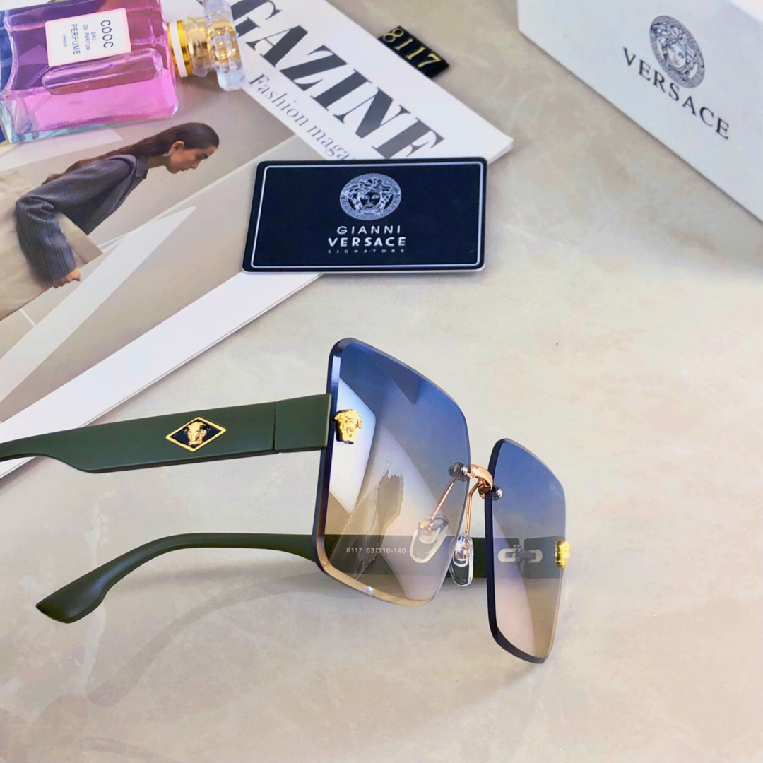 🔥🔥Versace*爆款新款尼龙无框切边轻奢高级感女太阳镜抖音小红书潮款