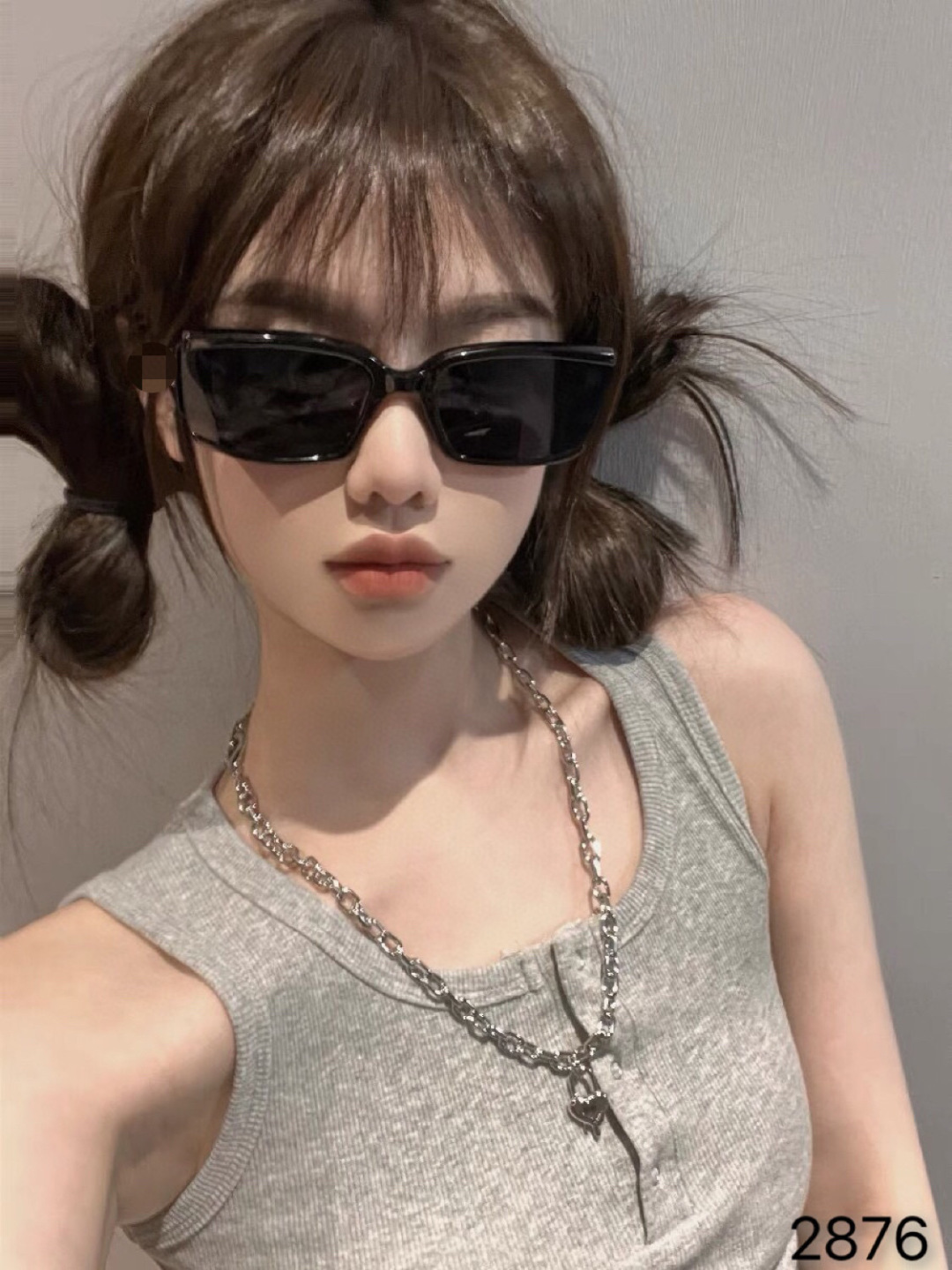 🔥🔥Gucc*韩版方形墨镜女款潮显脸小高级感夏季海边度假太阳眼镜