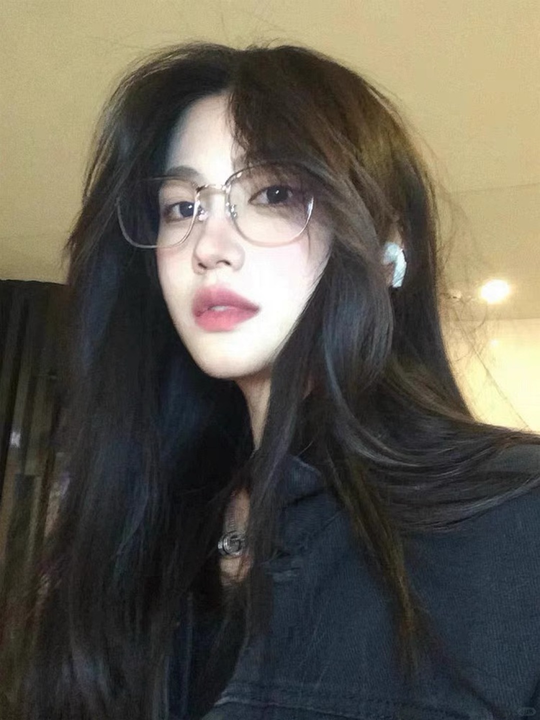 🔥🔥Gucc*韩版透灰色气质痞帅复古半框眼镜框女潮圆脸方形防蓝光近视镜男款