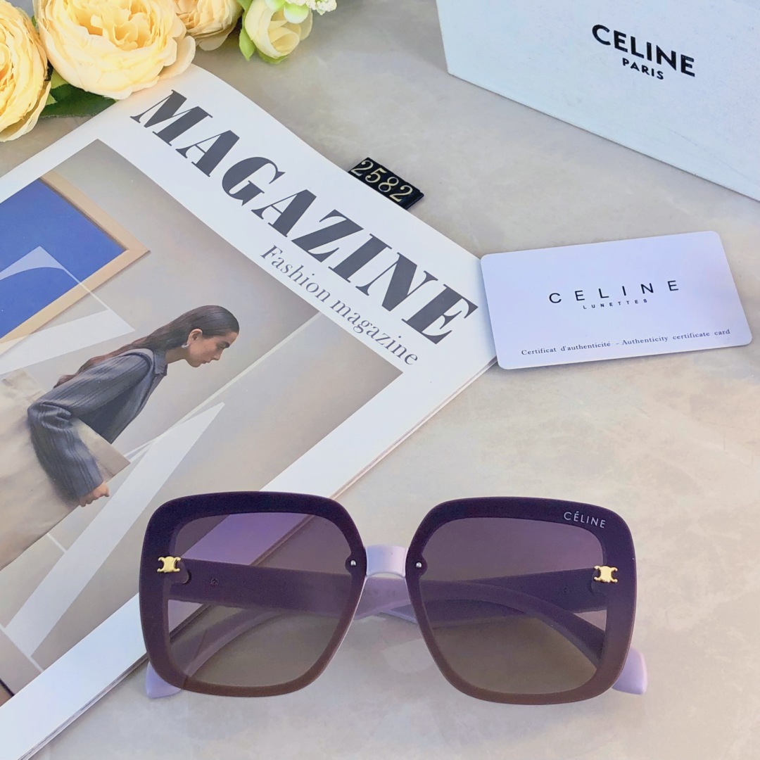 。。Celin*2025新款太阳眼镜女高级感防紫外线大框显瘦墨镜太阳镜韩版偏光镜