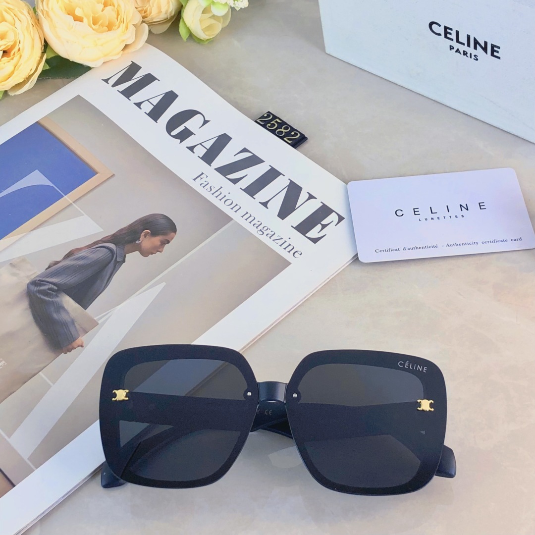 。。Celin*2025新款太阳眼镜女高级感防紫外线大框显瘦墨镜太阳镜韩版偏光镜