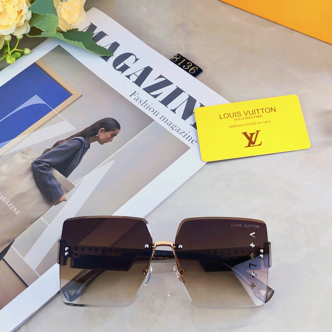 。。Louis vuitto*高级感优雅方形太阳镜女高清尼龙镜片网红街拍时尚墨镜防紫外线