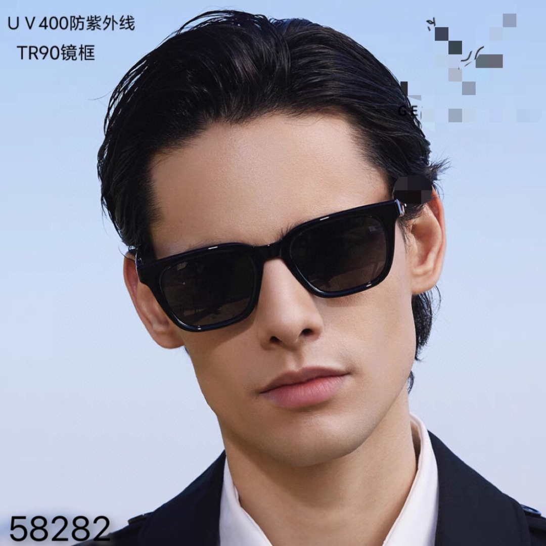 。。Gucc*高级感板材墨镜方框形男女太阳镜奶奶灰遮阳偏光潮流街拍单品