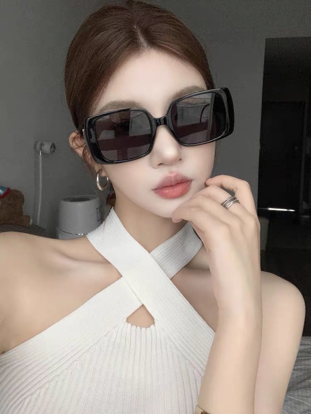 。。Burberr*小框方框高级感方圆脸墨镜百搭潮流酷炫ins风欧美太阳镜