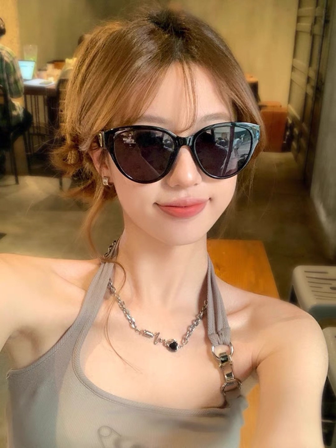 。。Valentin*大圆框墨镜女2025新款大脸显瘦方圆脸高级感防晒防紫外线太阳眼镜