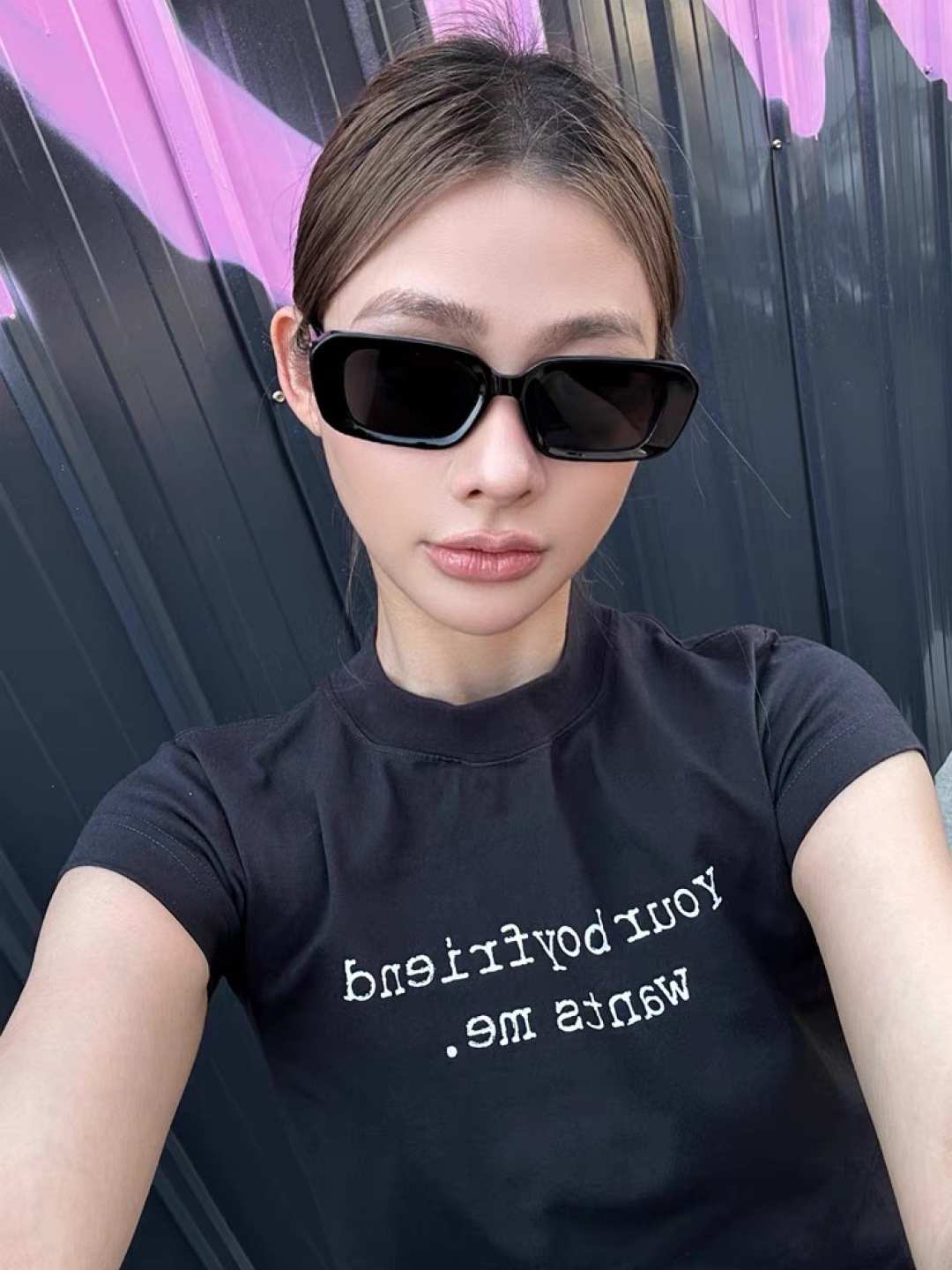 。。韩版方形2025新款GM猫眼方圆脸遮阳墨镜女潮高级感街拍夏季太阳镜