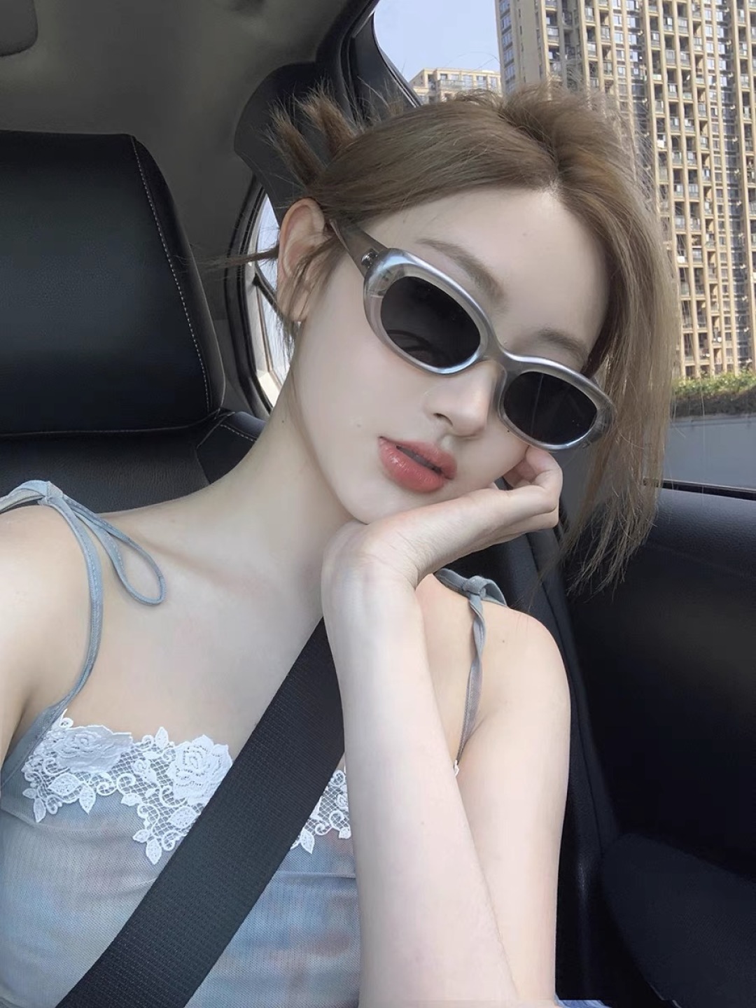 。。Louis vuitto*欧美小框猫眼防晒墨镜女2025新款夏季户外出游复古百搭遮阳眼镜