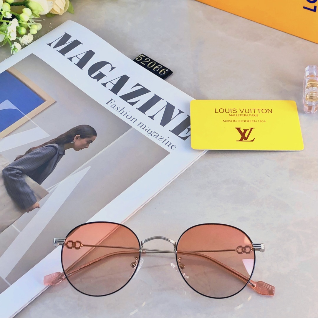 。。Louis vuitto*会变色的太阳镜 时尚圆框男女夏季圆形偏光镜防紫外情侣墨镜