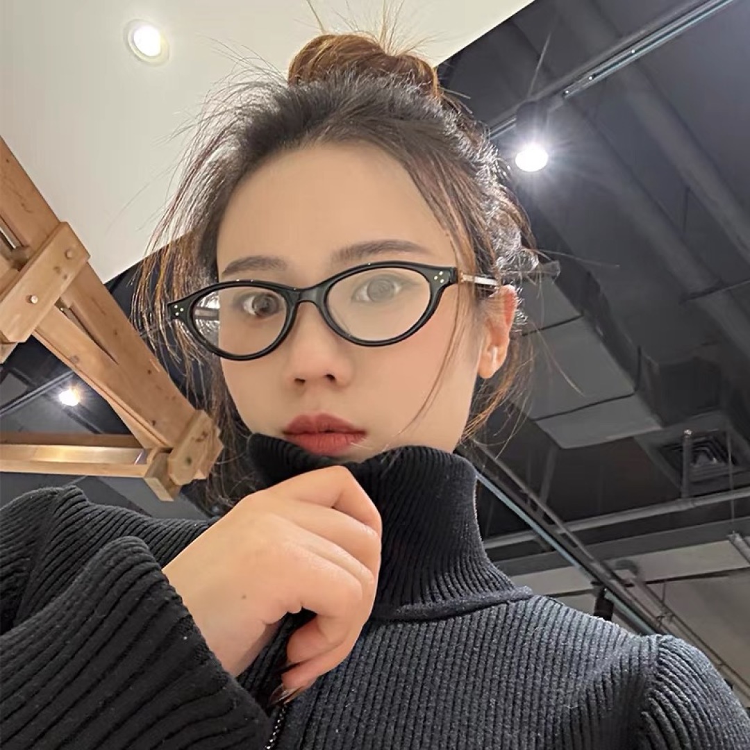 。。GENTLE MOESTL*2025新款GM眼镜框书呆子复古猫眼LAD黑框眼镜架女