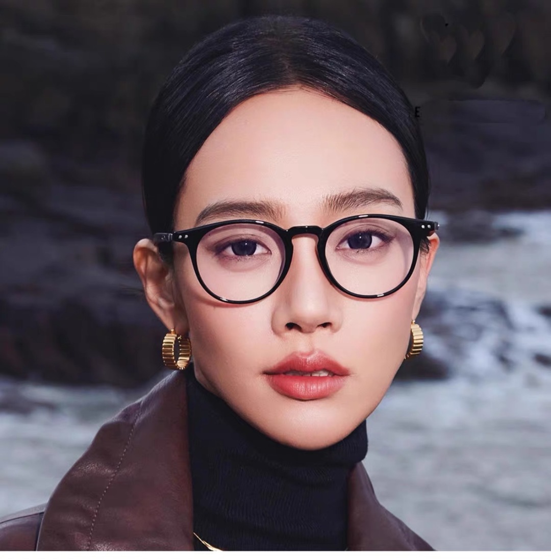 。。Chane*复古日系感get近视眼镜女磨砂玳瑁圆框高级感镜框可配度数