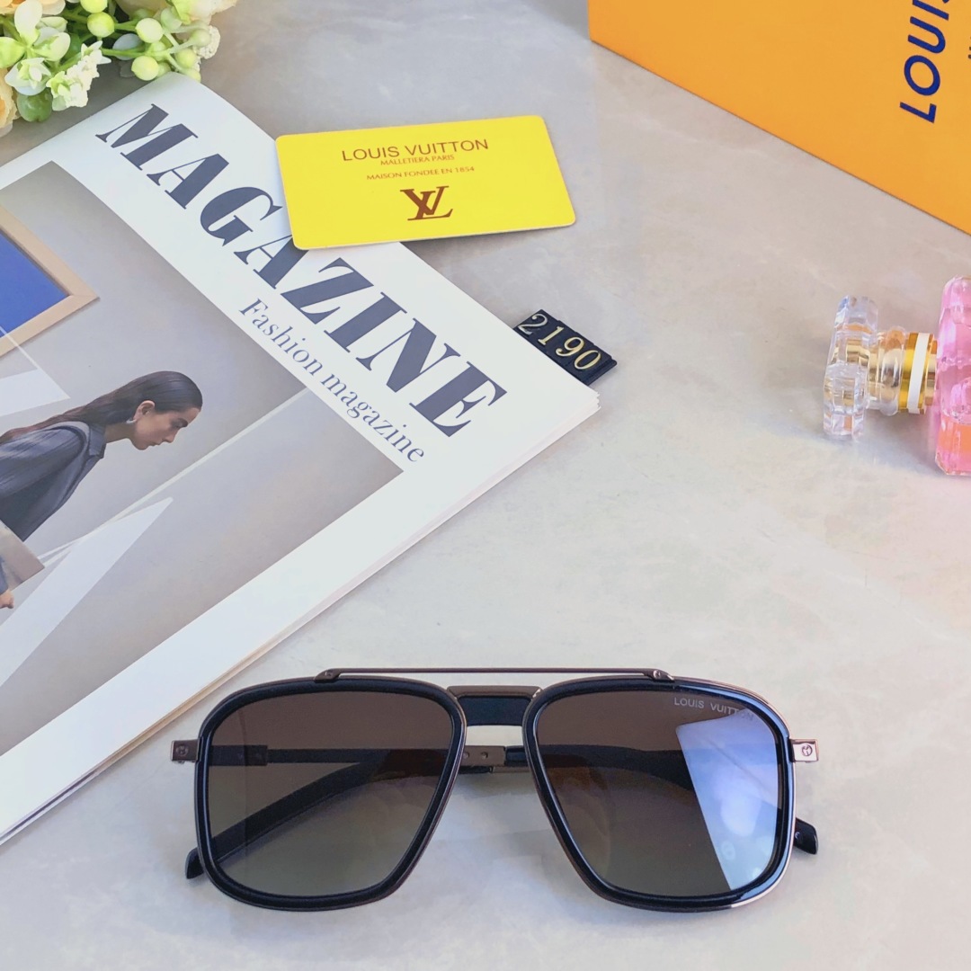 。。Louis vuitto*欧美时尚方框太阳镜男款个性简约墨镜男跨境sunglasses