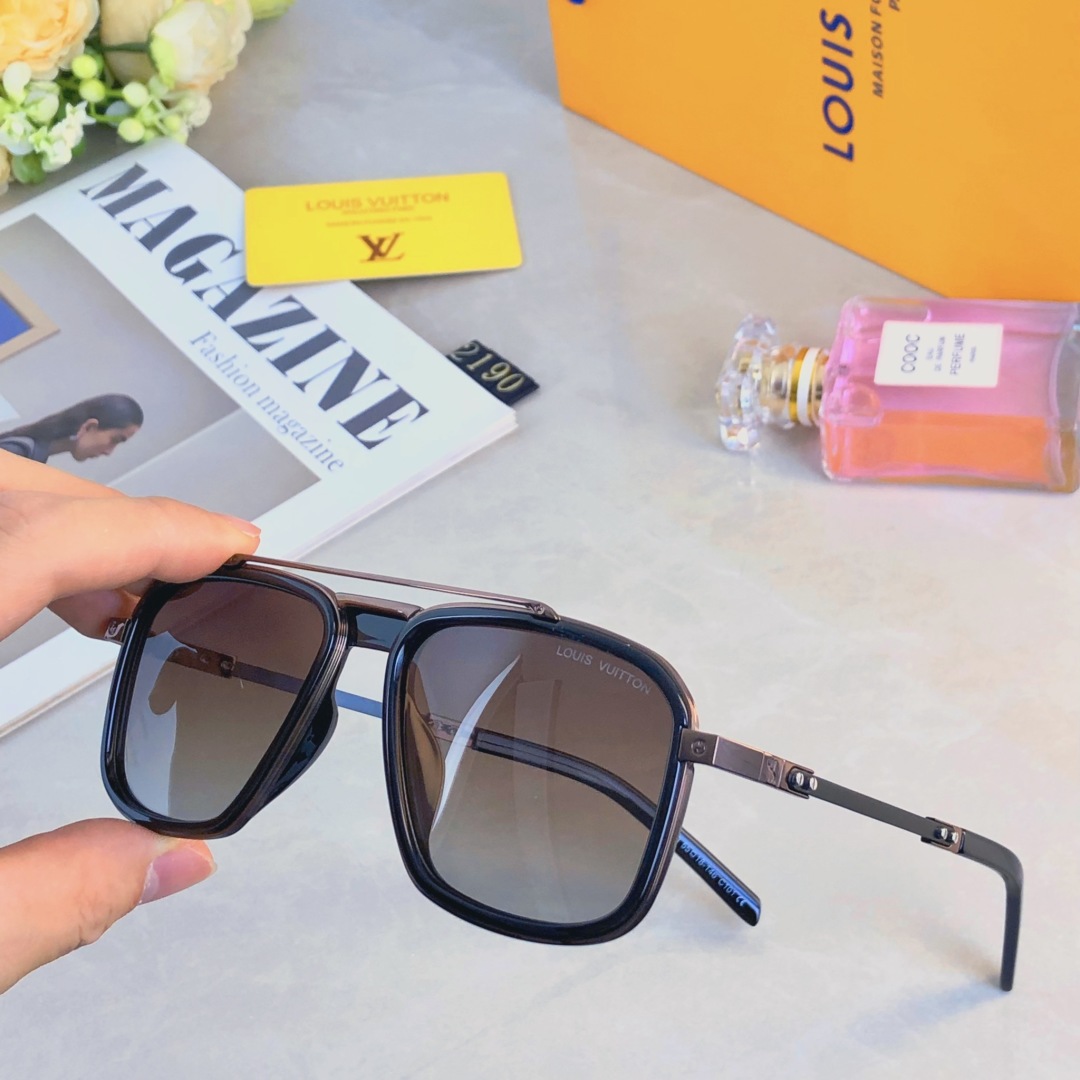 。。Louis vuitto*欧美时尚方框太阳镜男款个性简约墨镜男跨境sunglasses
