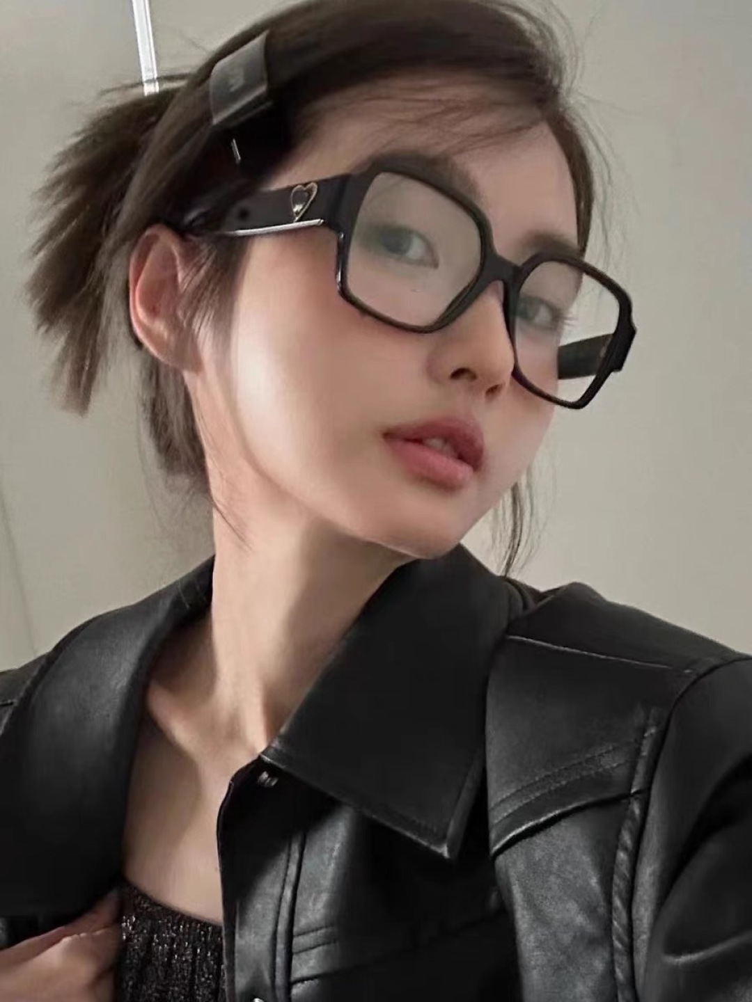 。。Chane*超大框素颜近视眼镜女韩版潮黑框高级感大脸显瘦可配度数眼睛框架