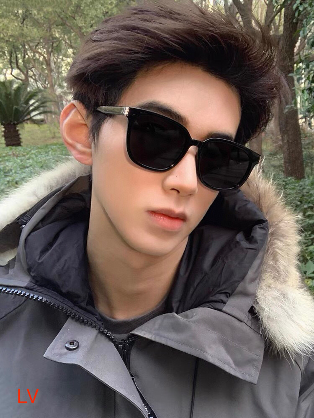 。。Louis vuitto*欧美方框偏光太阳眼镜时尚潮男女款高级感黑色防紫外线墨镜