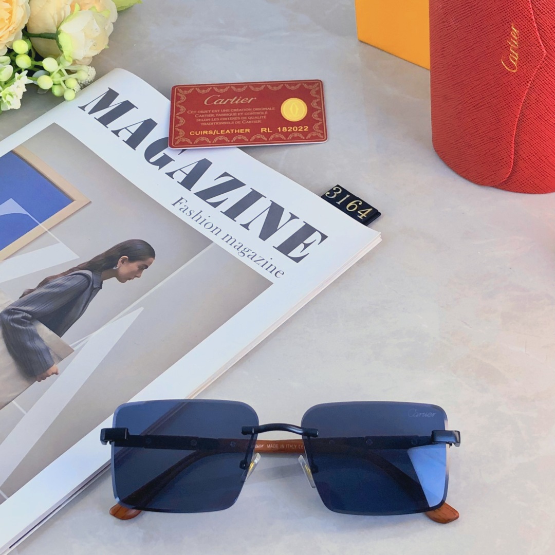 。。Cartie*2025新款切边时尚无框防晒太阳镜欧美潮流墨镜男女同款sunglasses