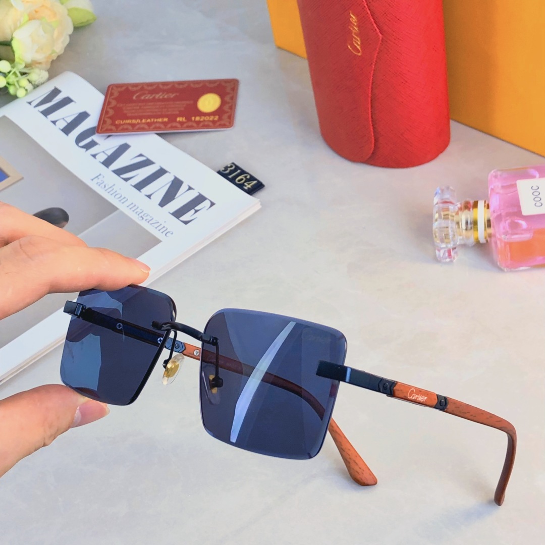 。。Cartie*2025新款切边时尚无框防晒太阳镜欧美潮流墨镜男女同款sunglasses