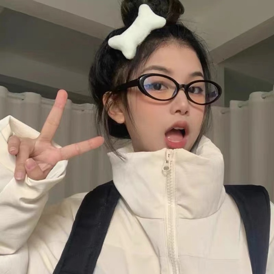 。。Chane*复古猫眼椭圆形眼镜框女韩版时髦氛围感粗框素颜眼镜架