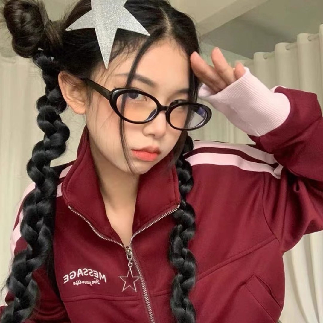 。。Chane*复古猫眼椭圆形眼镜框女韩版时髦氛围感粗框素颜眼镜架
