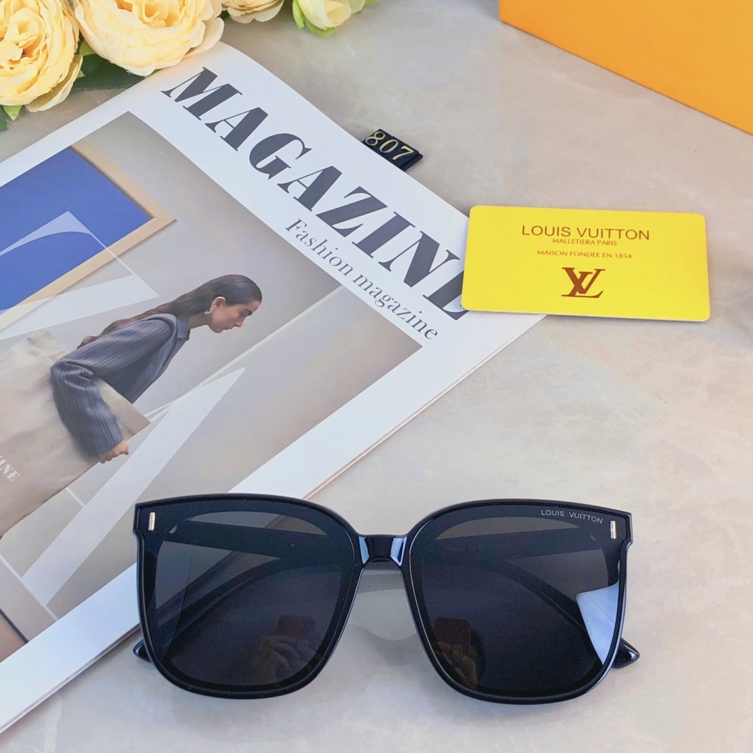 。。LOUISVUITTON*新款墨镜女高级感ins网红款偏光防晒太阳镜大框圆脸显瘦眼镜男款