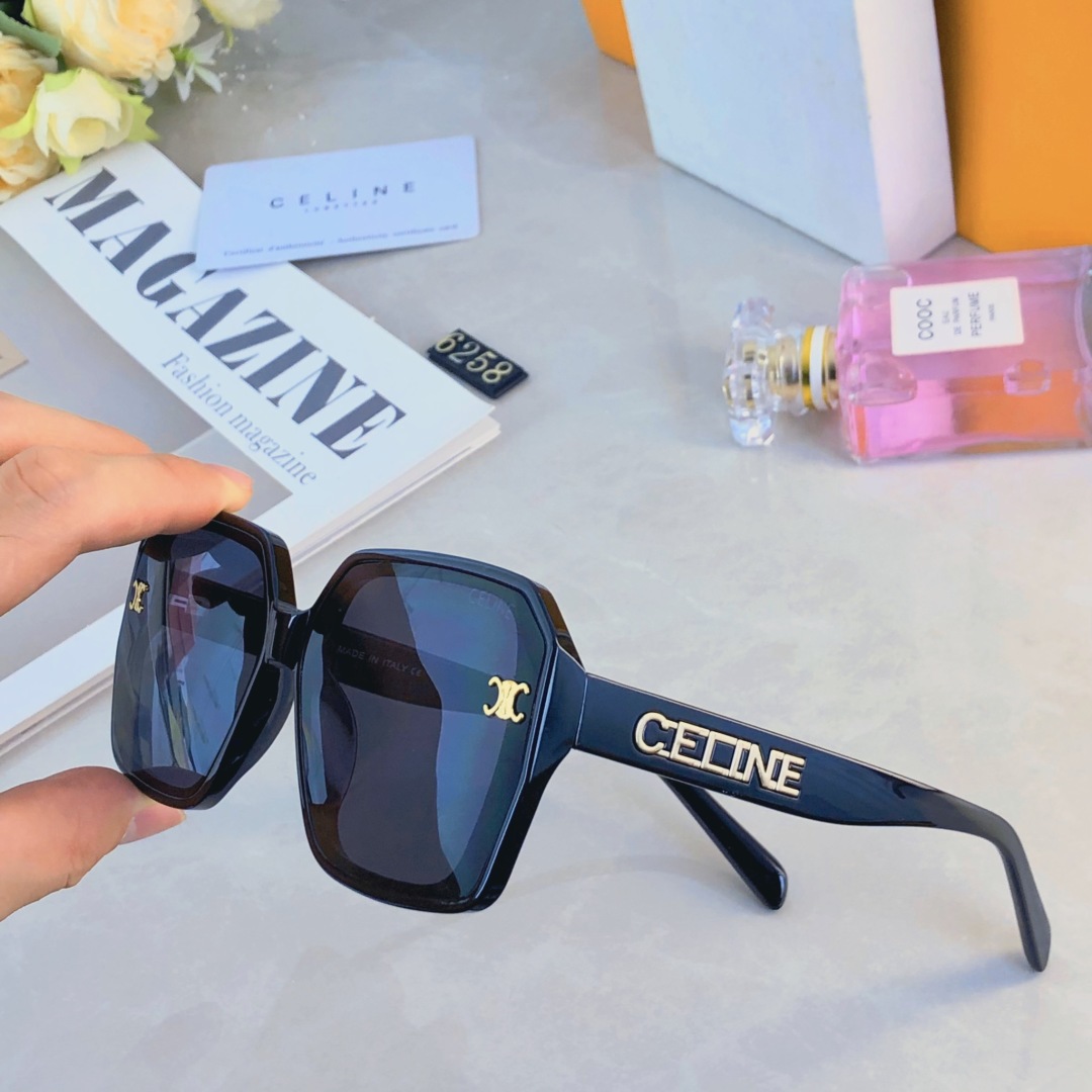 。。Celin*欧美方形大框高级感大脸墨镜女遮阳防晒凹造型户外防紫外线太阳镜