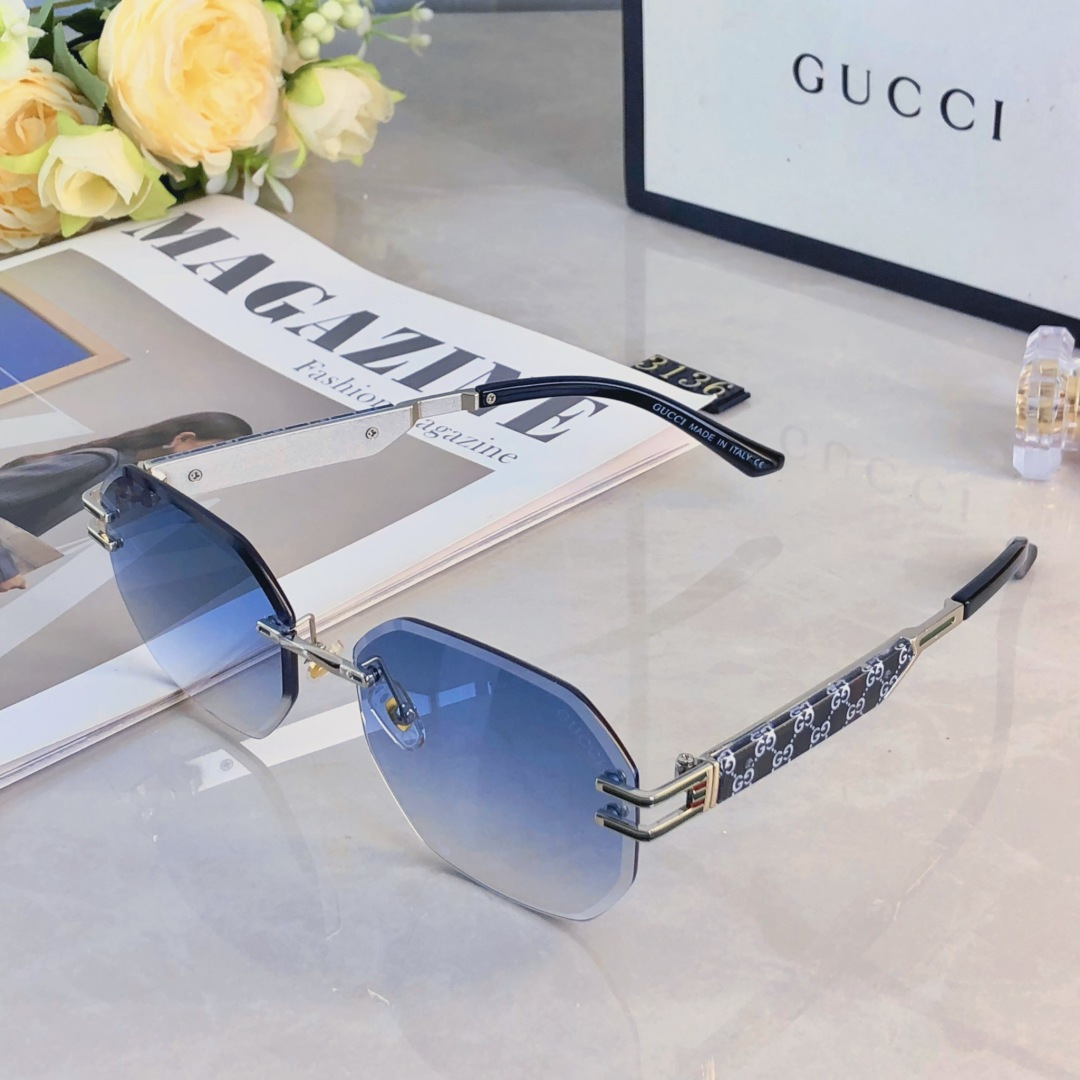 NO:367271,Gucc* European and American style fashion retro wide temple cut edge frameless sunglasses trendy street shots non-face versatile sunglasses men and women glasses sunglasses sunglasses, glasses, gucci19860909Gucc*欧美风时尚复古宽镜腿切边无框太阳眼镜潮流街拍素颜百搭墨镜男女眼镜墨镜太阳镜,眼镜,gucci,glasses