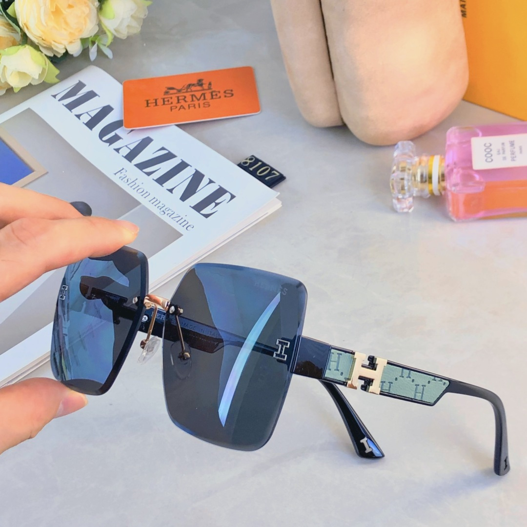 NO:367293,Herme*2025 Douyin Internet celebrity hot model women's fashion high-end frameless cutting edge large frame anti-ultraviolet fashion street photography sunglasses glasses sunglasses, glasses, hermes19860909Herme*2025抖音网红爆款女士时尚高级无框切边大框防紫外线时尚街拍墨镜眼镜墨镜太阳镜,眼镜,hermes,glasses