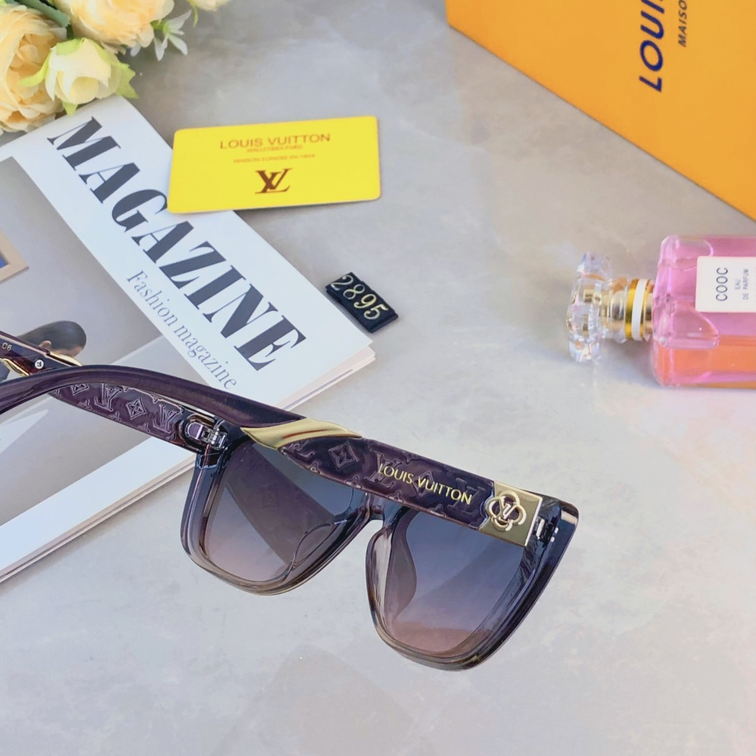 。。Louis vuitto*复古方形百搭黑色墨镜女网红高级感方圆脸显瘦太阳眼镜防晒
