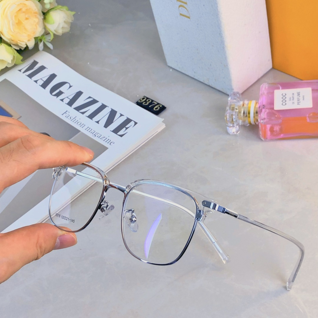 。。Dio*超轻痞帅斯文半框眼镜近视情侣款可配度数防蓝光眼睛黑框潮