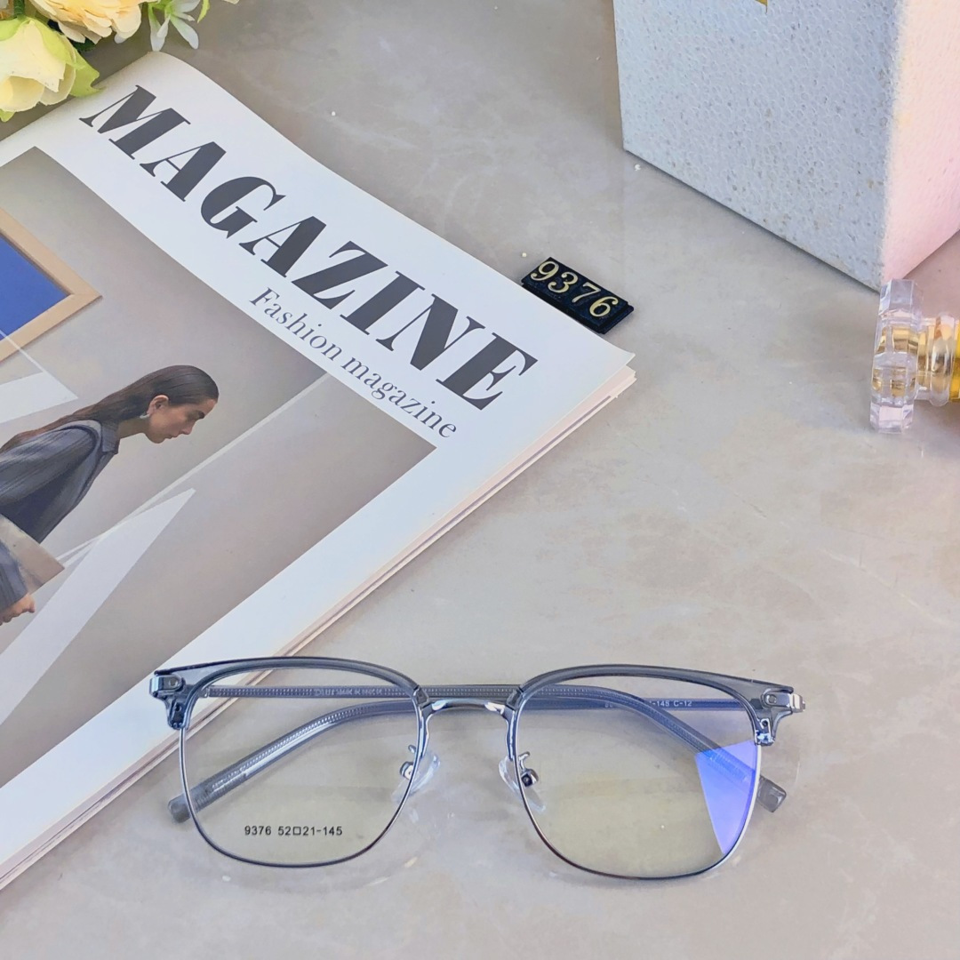 。。Dio*超轻痞帅斯文半框眼镜近视情侣款可配度数防蓝光眼睛黑框潮