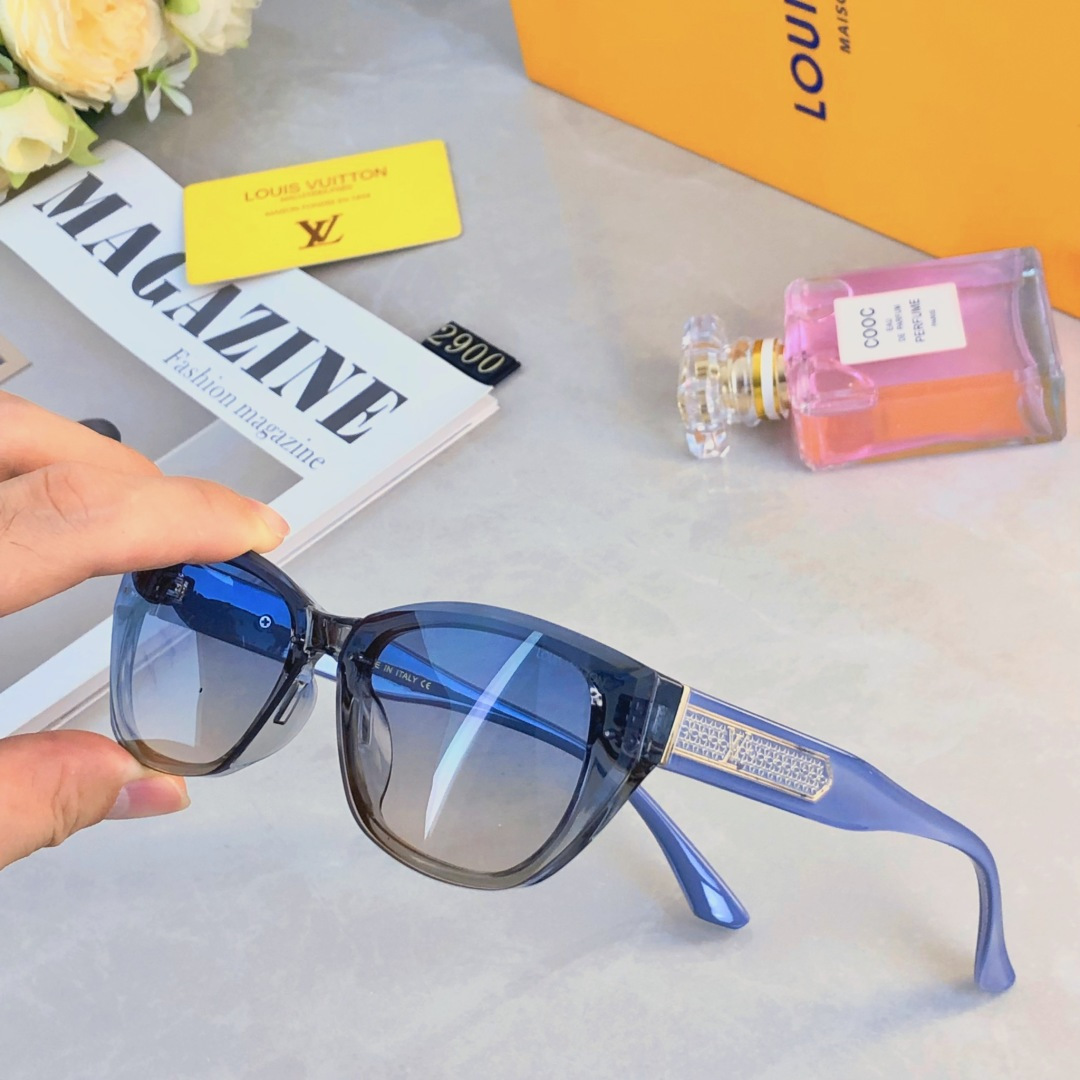 。。Louis vuitto*高端新款网红个性欧美墨镜女高级感百搭时尚太阳镜猫眼潮