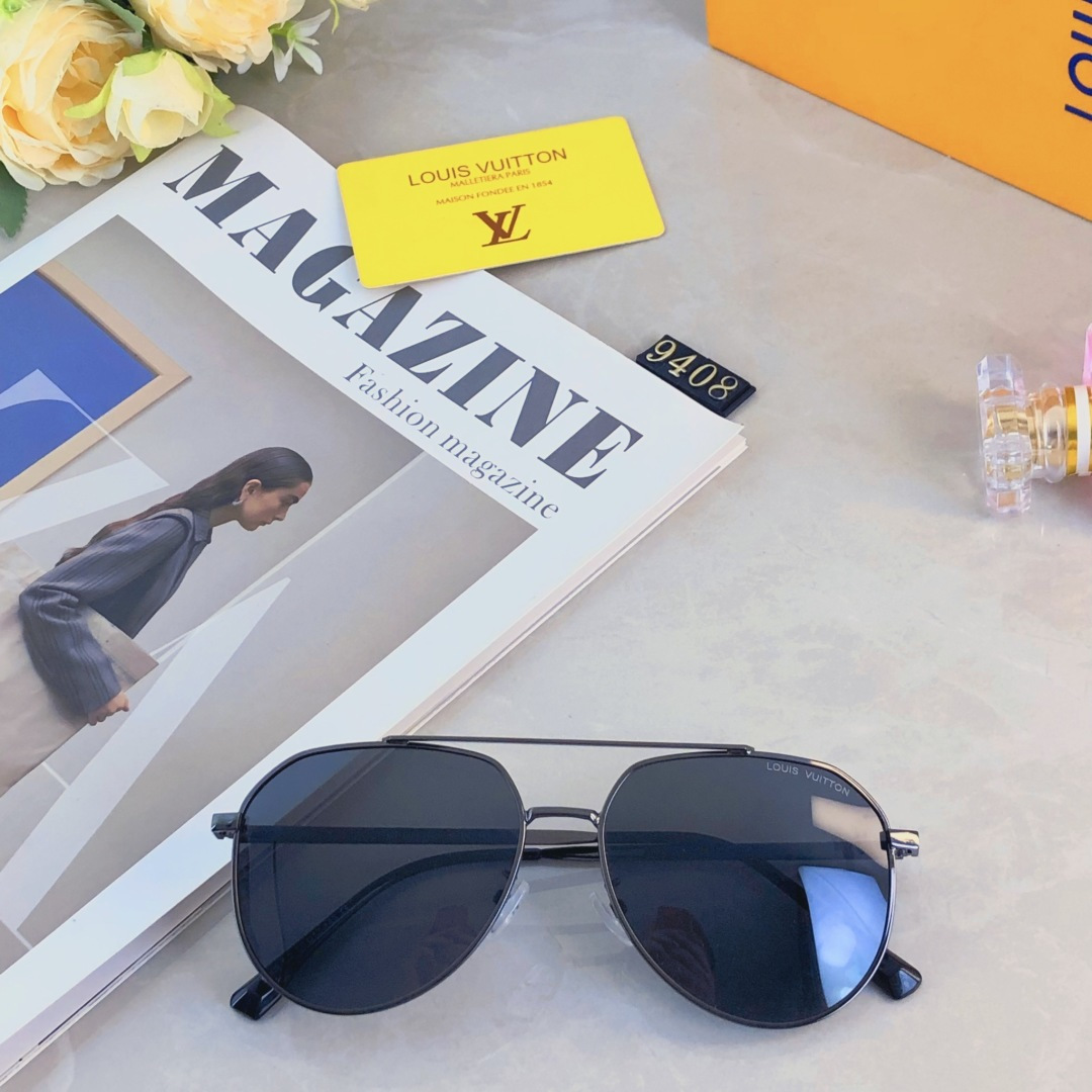。。Louis vuitto*高级感飞行员偏光太阳镜男士墨镜女款眼睛开车专用双梁蛤蟆镜驾驶