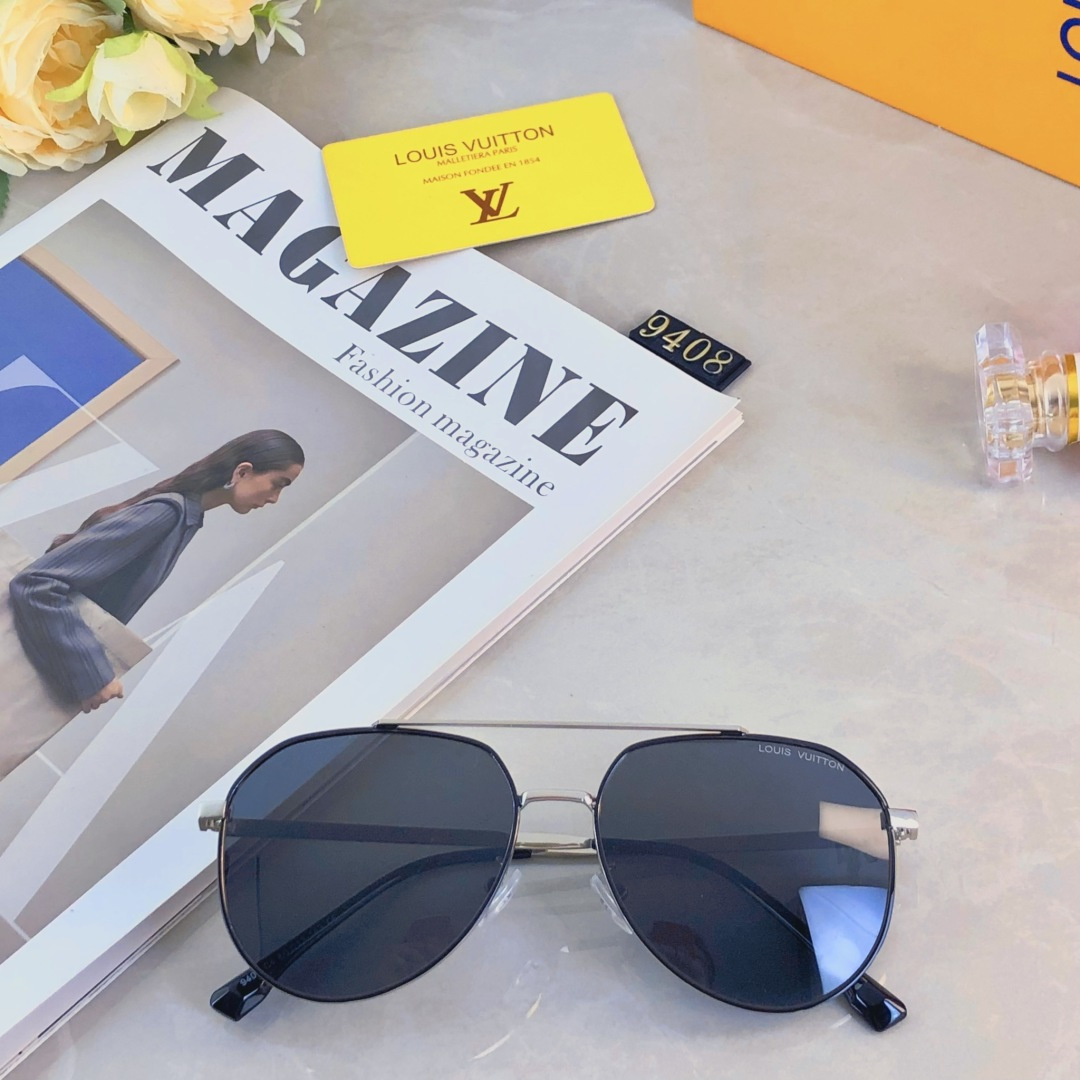 。。Louis vuitto*高级感飞行员偏光太阳镜男士墨镜女款眼睛开车专用双梁蛤蟆镜驾驶