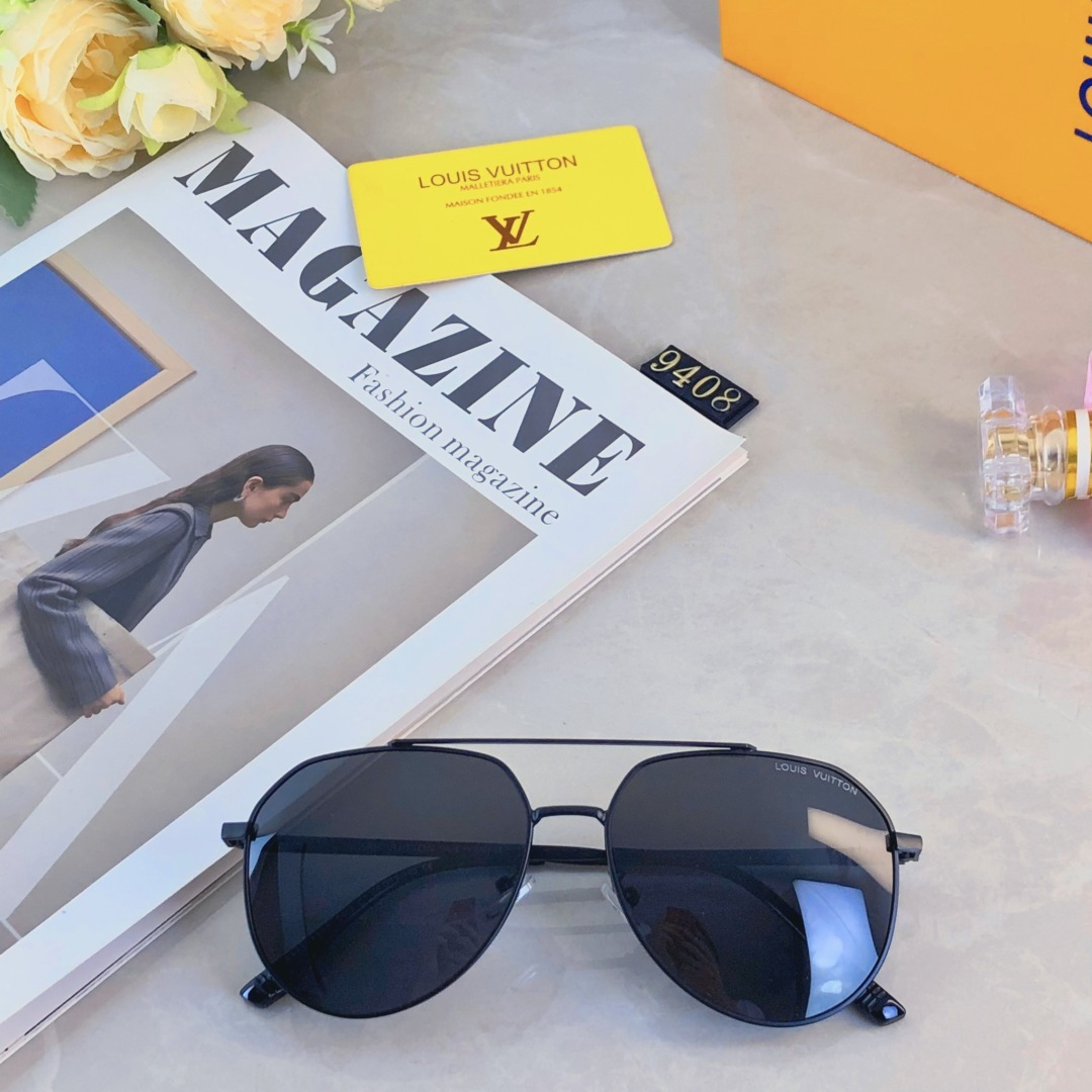 。。Louis vuitto*高级感飞行员偏光太阳镜男士墨镜女款眼睛开车专用双梁蛤蟆镜驾驶