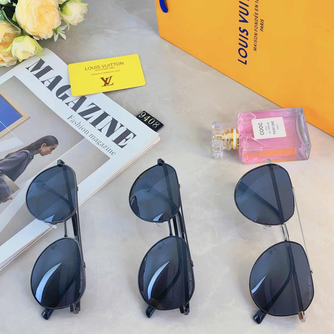 。。Louis vuitto*高级感飞行员偏光太阳镜男士墨镜女款眼睛开车专用双梁蛤蟆镜驾驶