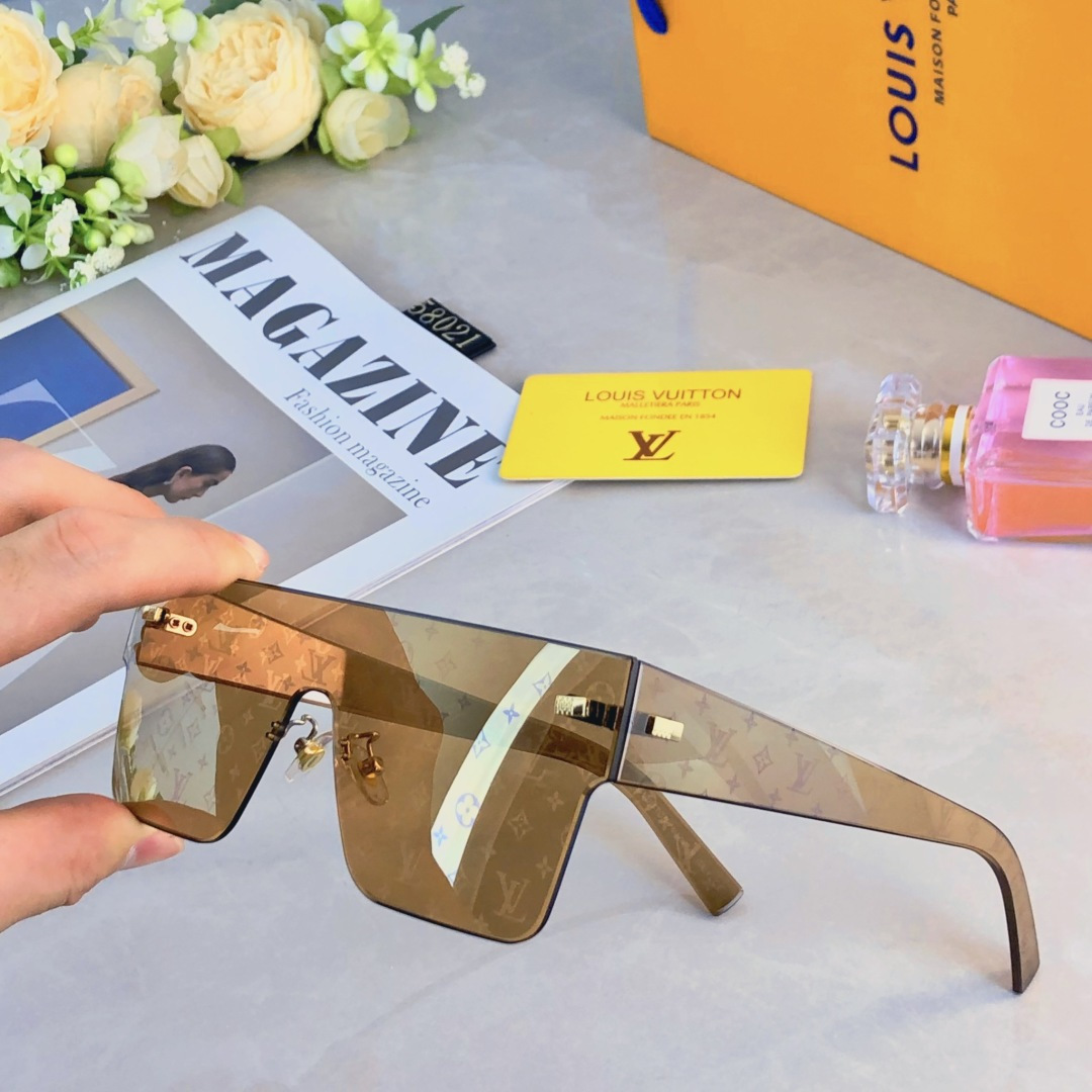 。。Louis vuitto*欧美个性超大框防风护目连体墨镜女遮脸显脸小眼镜防紫外线太阳镜