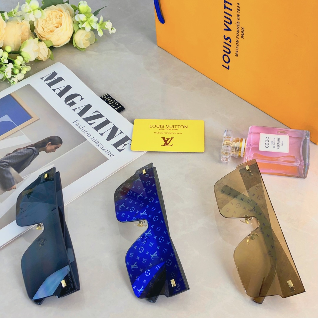 。。Louis vuitto*欧美个性超大框防风护目连体墨镜女遮脸显脸小眼镜防紫外线太阳镜