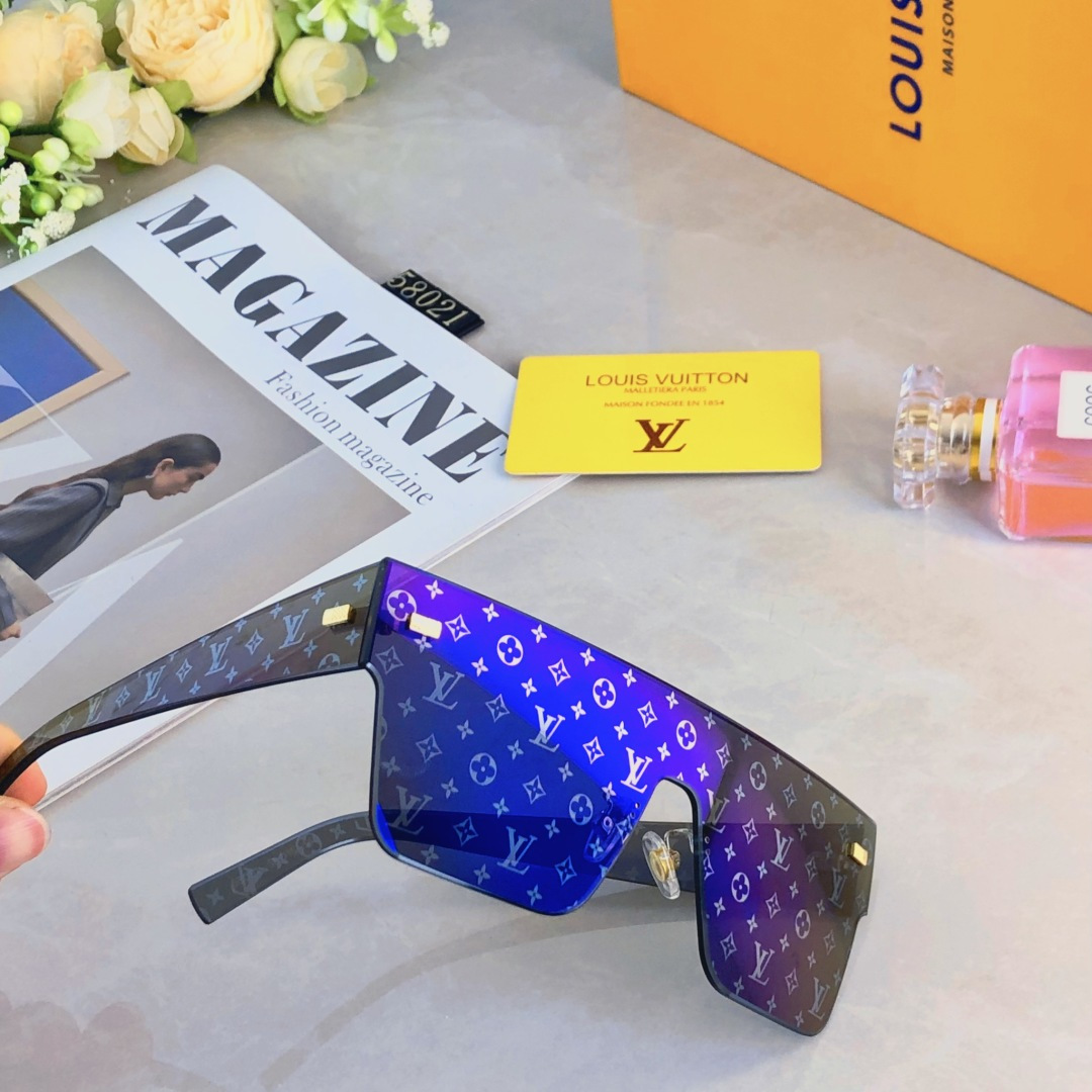 。。Louis vuitto*欧美个性超大框防风护目连体墨镜女遮脸显脸小眼镜防紫外线太阳镜