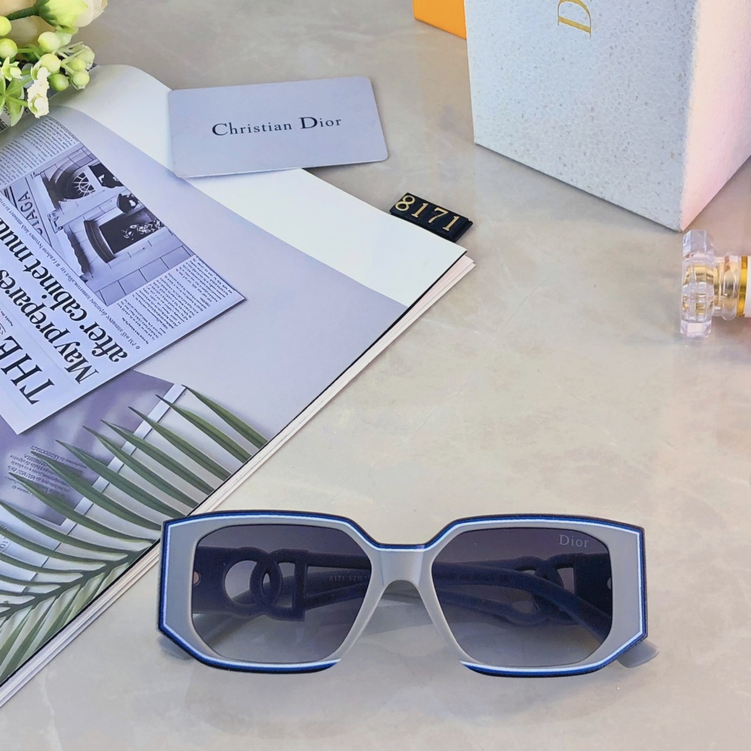 。。Dio*2025新款字母构造镜腿大框时尚设计师文艺太阳镜女防紫外线