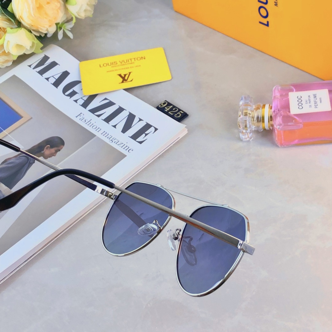 。。Louis vuitto*时尚潮流飞行员蛤蟆镜新款金属框偏光太阳镜男开车墨镜防紫外线