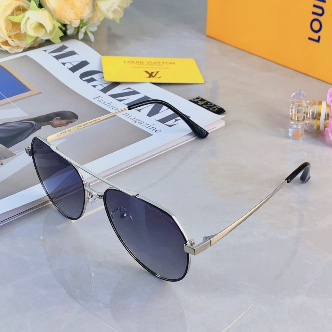 。。Louis vuitto*时尚潮流飞行员蛤蟆镜新款金属框偏光太阳镜男开车墨镜防紫外线