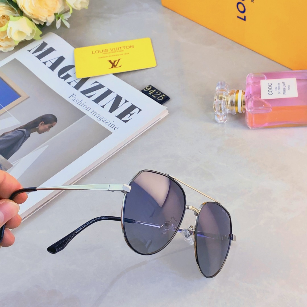 。。Louis vuitto*时尚潮流飞行员蛤蟆镜新款金属框偏光太阳镜男开车墨镜防紫外线