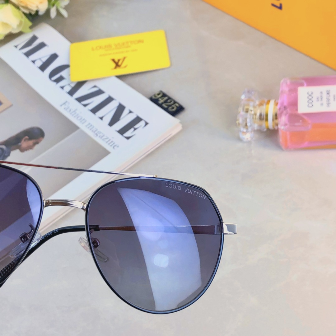 。。Louis vuitto*时尚潮流飞行员蛤蟆镜新款金属框偏光太阳镜男开车墨镜防紫外线