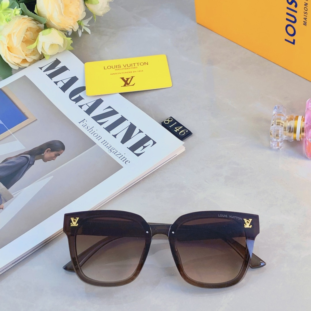 。。Louis vuitto*素颜百搭韩版时尚新款太阳眼镜欧美旅行拍照防紫外线遮阳潮墨镜