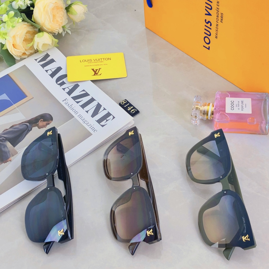 。。Louis vuitto*素颜百搭韩版时尚新款太阳眼镜欧美旅行拍照防紫外线遮阳潮墨镜